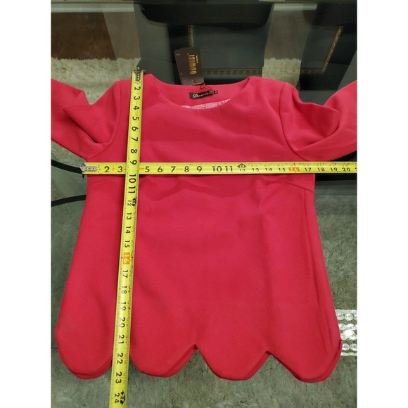 Dowisi Women's Pink Solid Long Sleeve Round Neck Pullover Top Size Medium - Picture 8 of 10